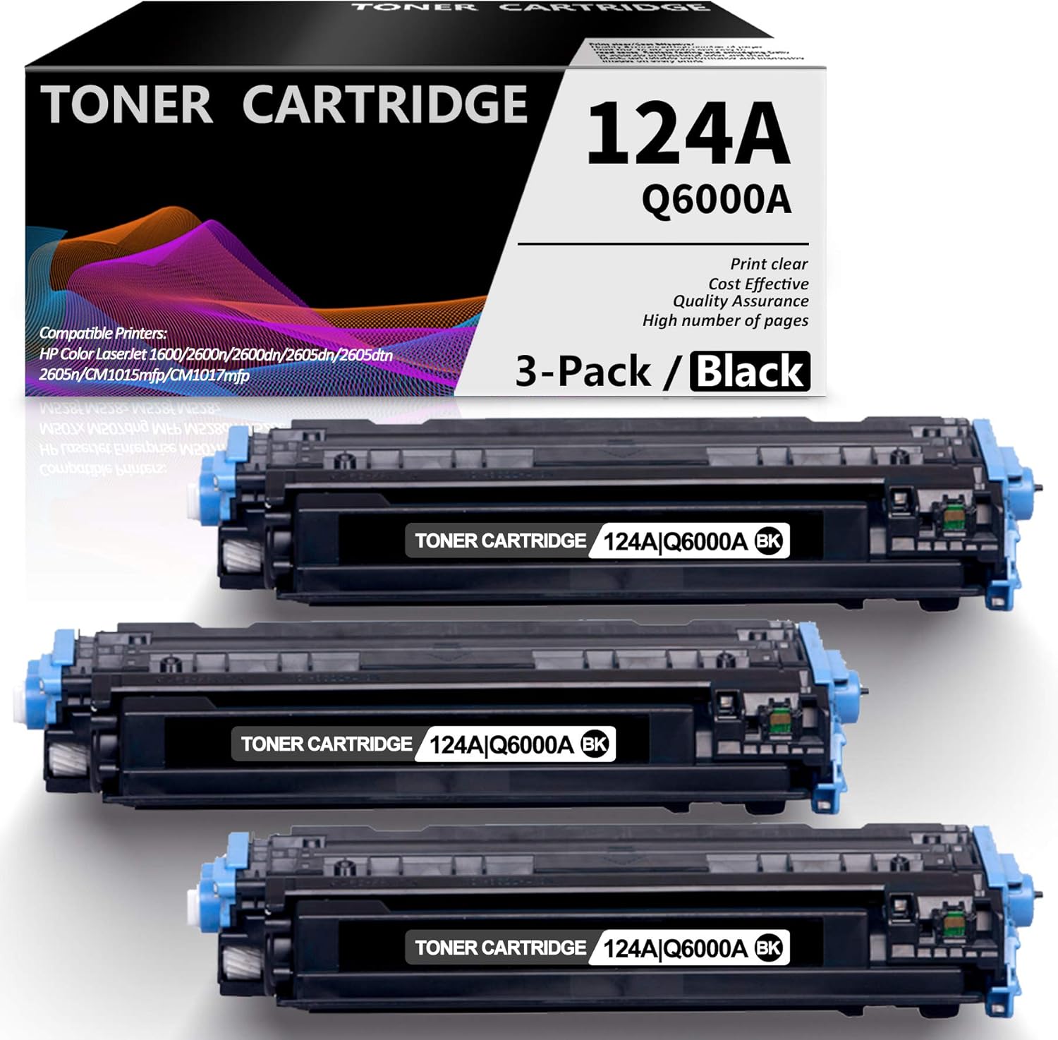 Black Compatible Toner Cartridge 3 Pack High Yield O742