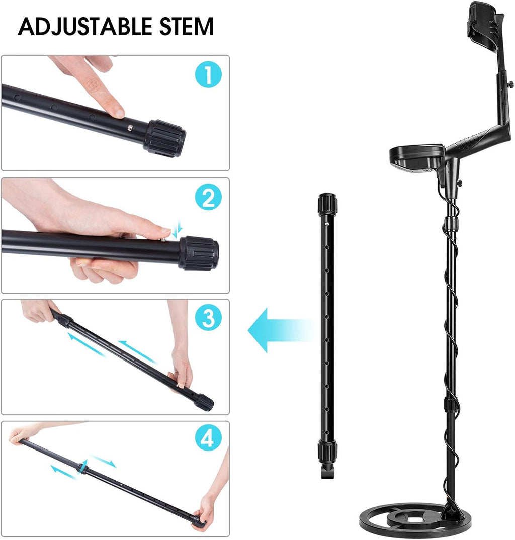 Metal Detector with 10 Waterproof Search Coil F93822
