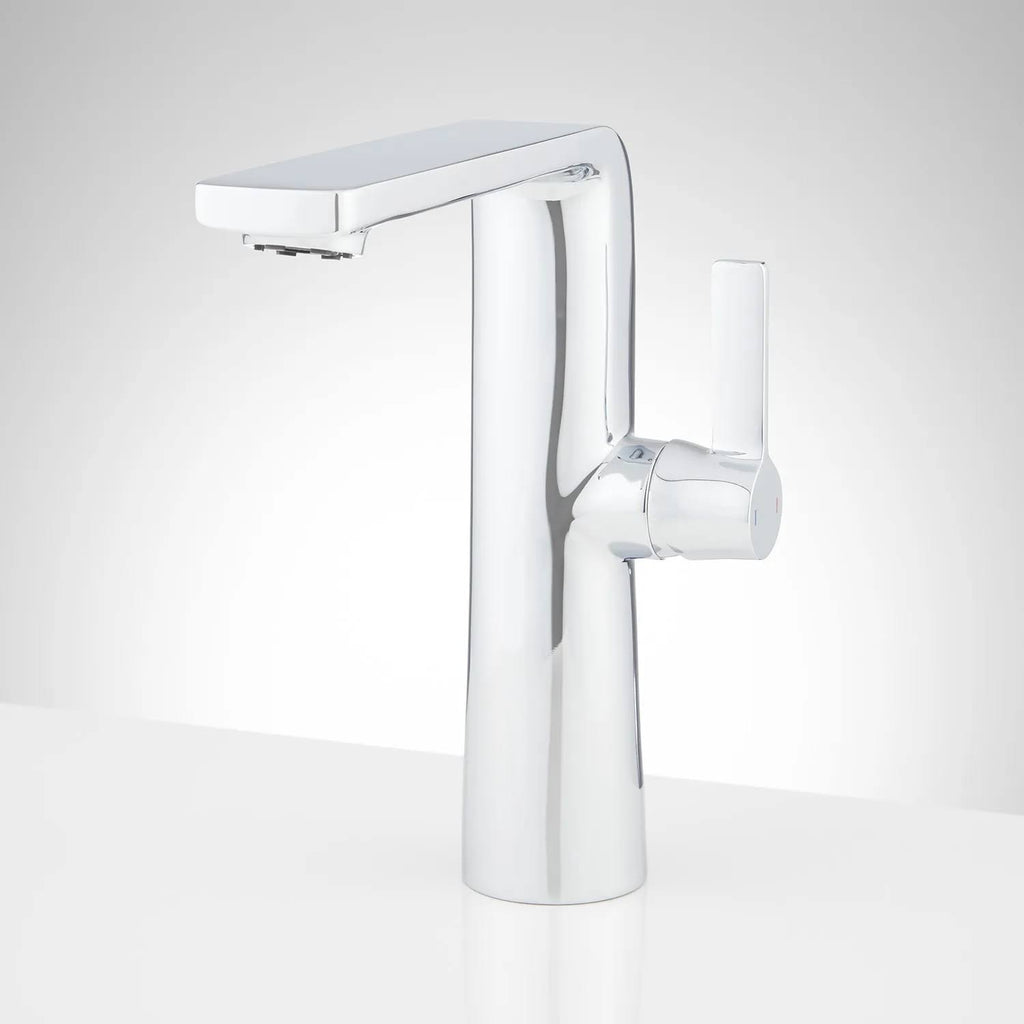 Chrome Single Hole Vessel Bathroom Faucet with Pop-Up Drain H982539