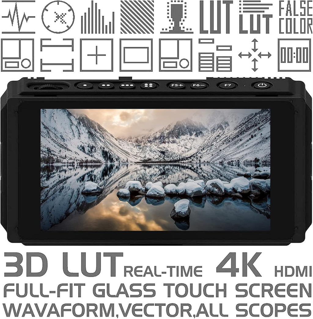 5 Inch IPS DSLR Camera Field Monitor 2000nit Touch Screen with 4K HDMI Input Output L81553