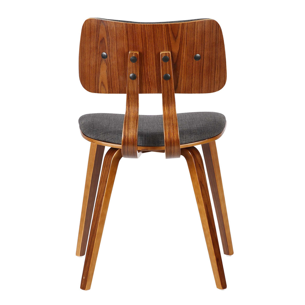 Walnut Wood and Charcoal Fabric Dining Chair S475
