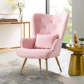 Grey Velvet Accent Chair with Pillow P7679