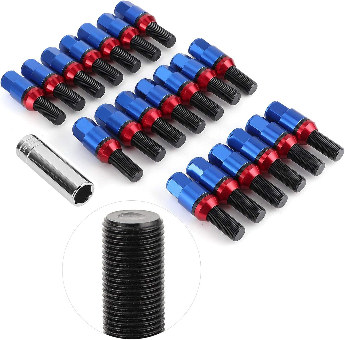 M14x1.25 Blue Tuner Style Wheel Lug Bolts Z520790