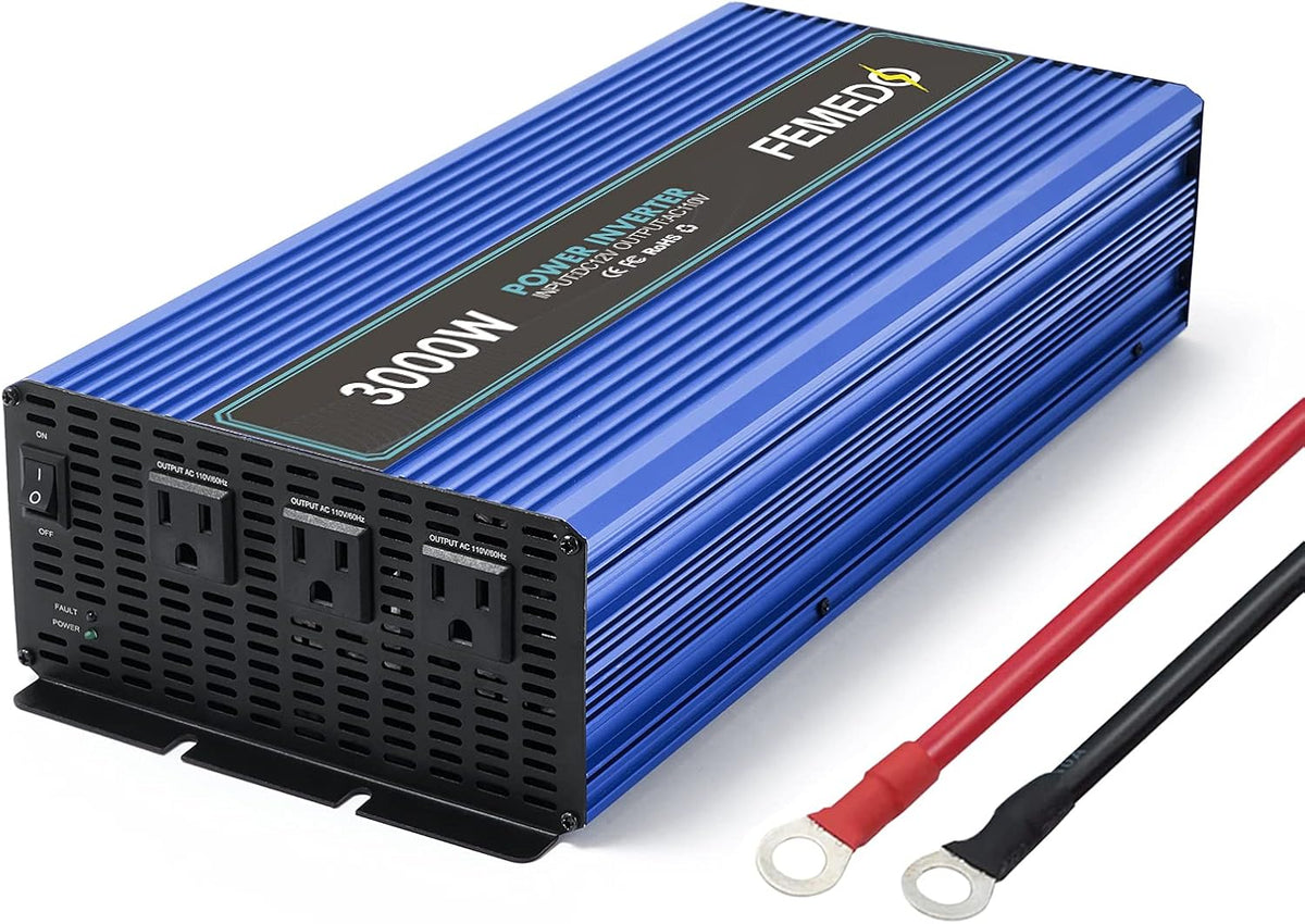 3000W Modified Sine Wave Inverter 3 AC Outlets DC 12V to AC 110V D26507