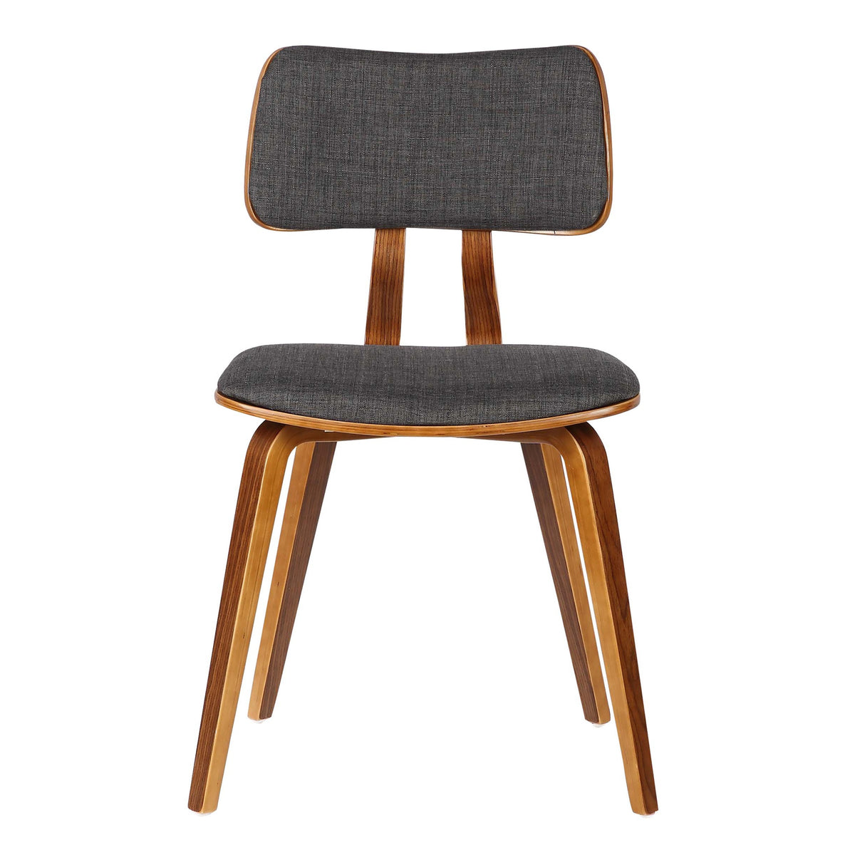 Walnut Wood and Charcoal Fabric Dining Chair S475