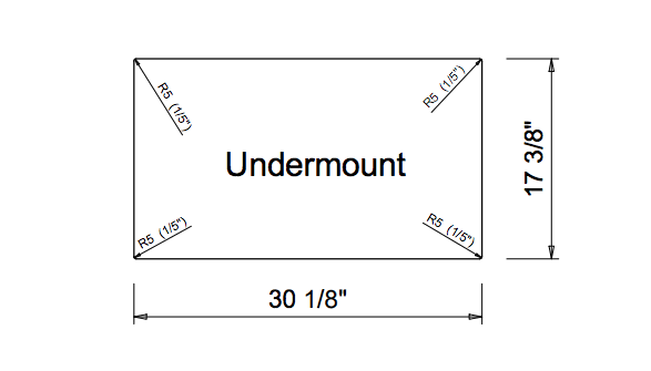 33x22 Single Basin Granite Undermount Sink W291019