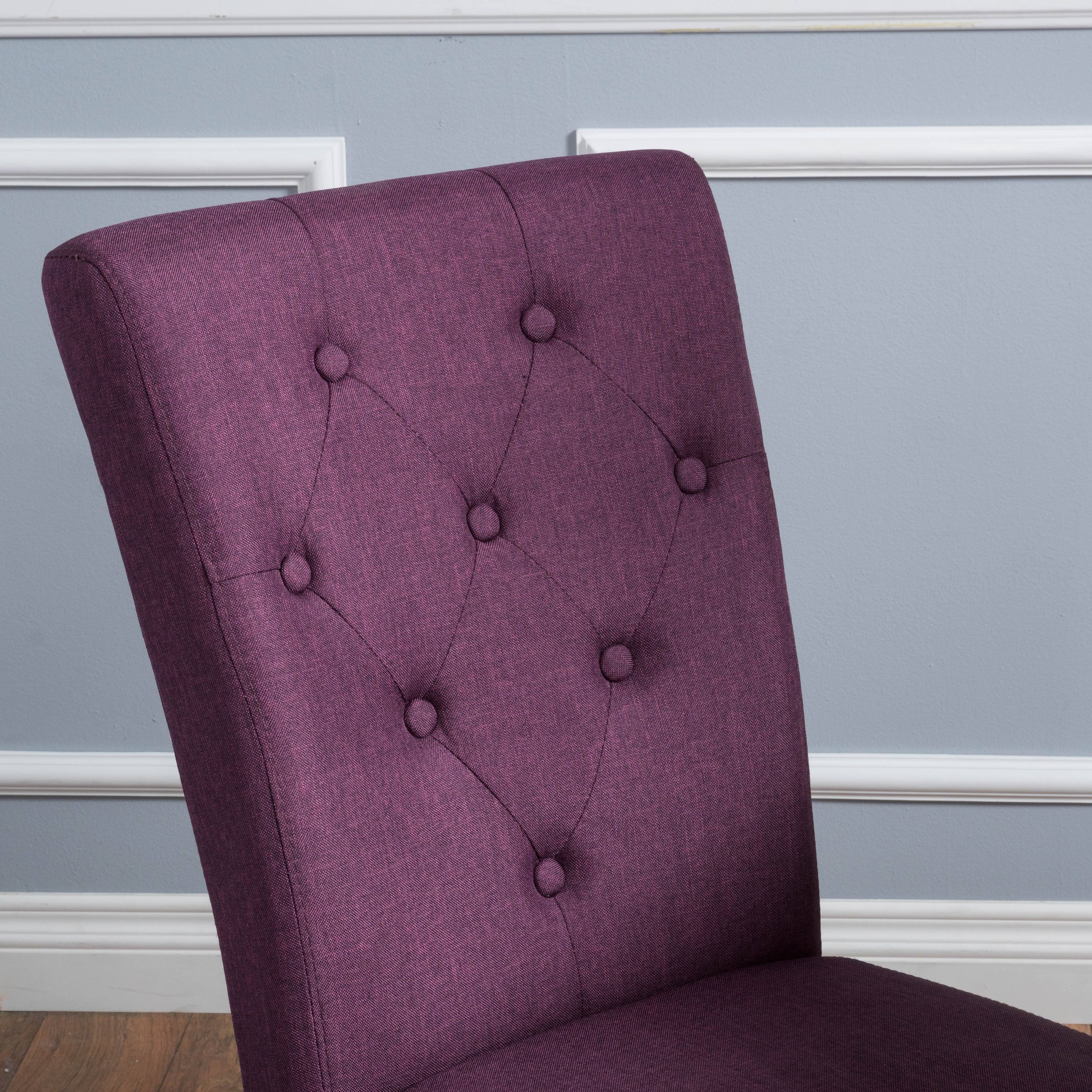 Deep Purple Fabric Dining Chair (Set of 2) S95841