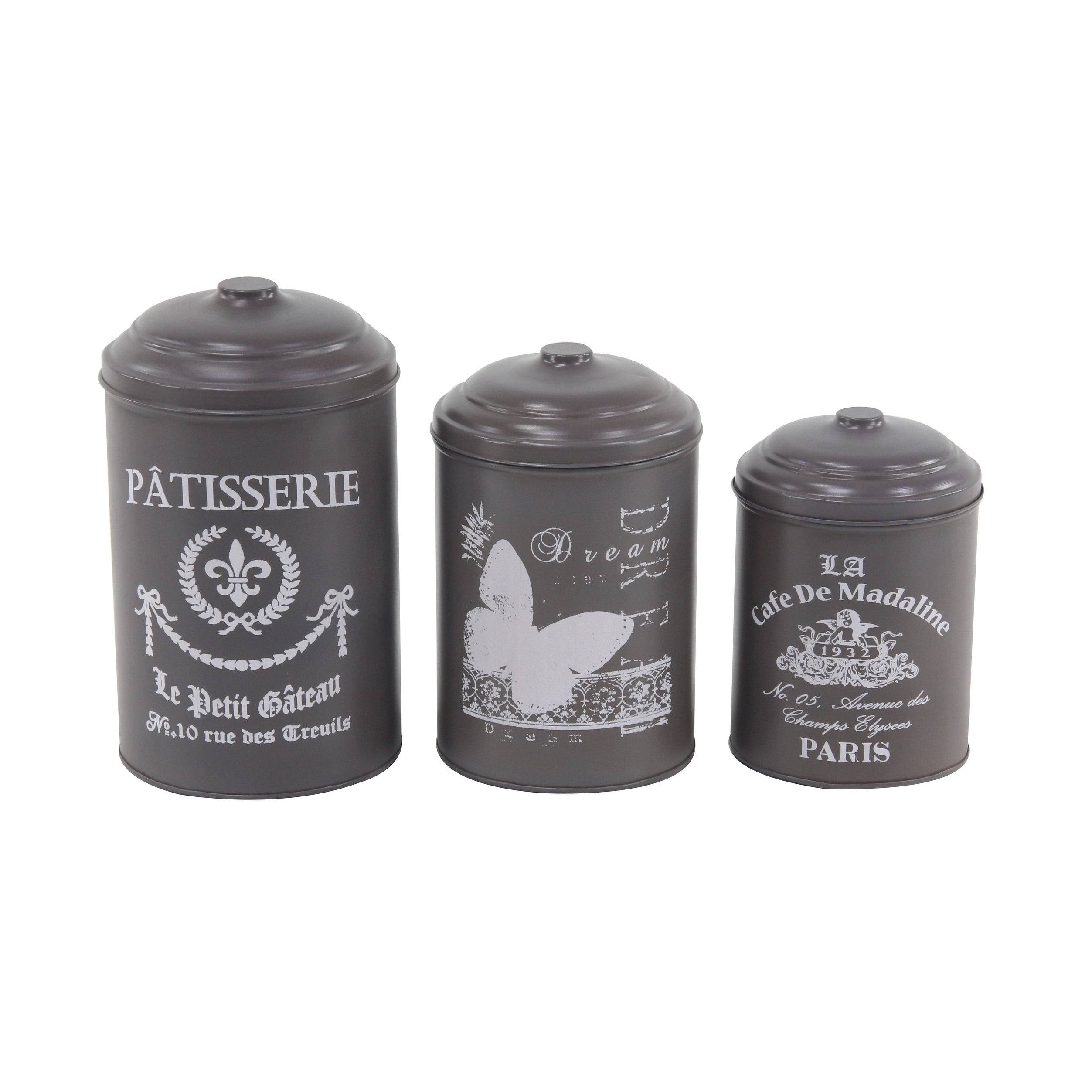 Set of 3 Clear Glass Canisters A10440
