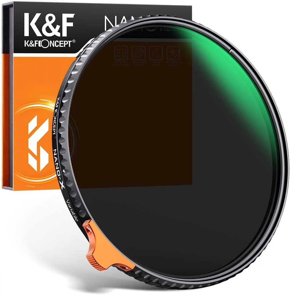 55mm Variable ND Filter ND2-ND400 with Multi-Layer Coatings AGC Glass Neutral Density Filter Pack of 2 H664