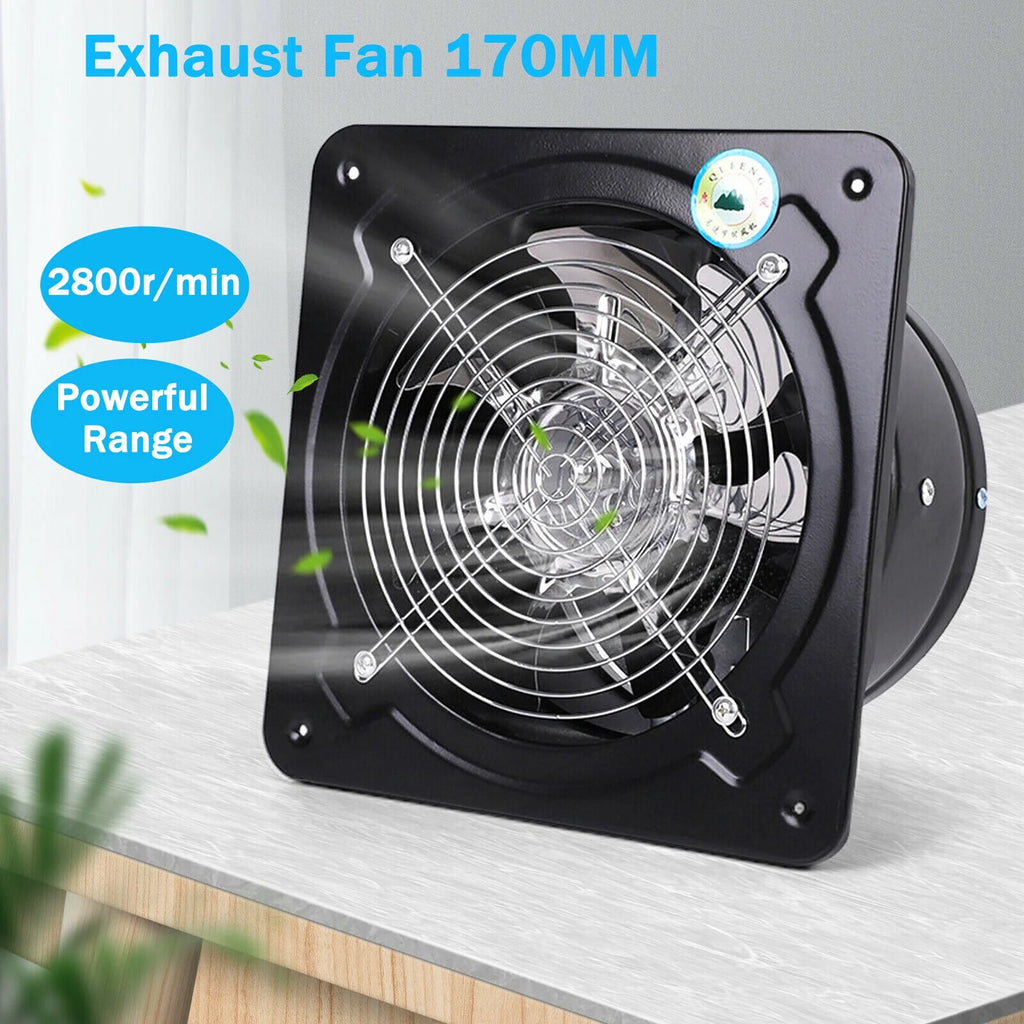 Black 7'' Exhaust Fan Ventilation Extractor X13047
