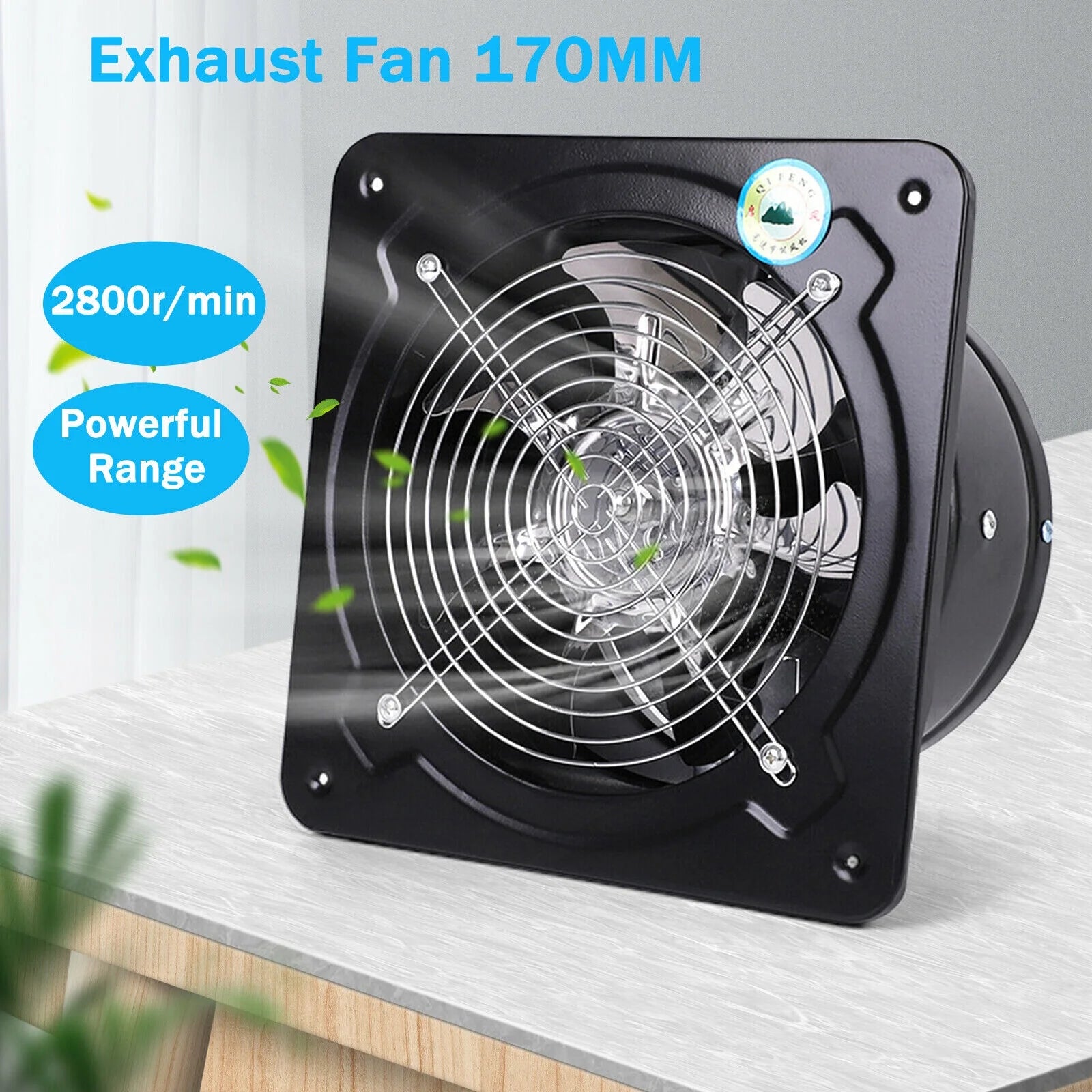 Black 7'' Exhaust Fan Ventilation Extractor X13047