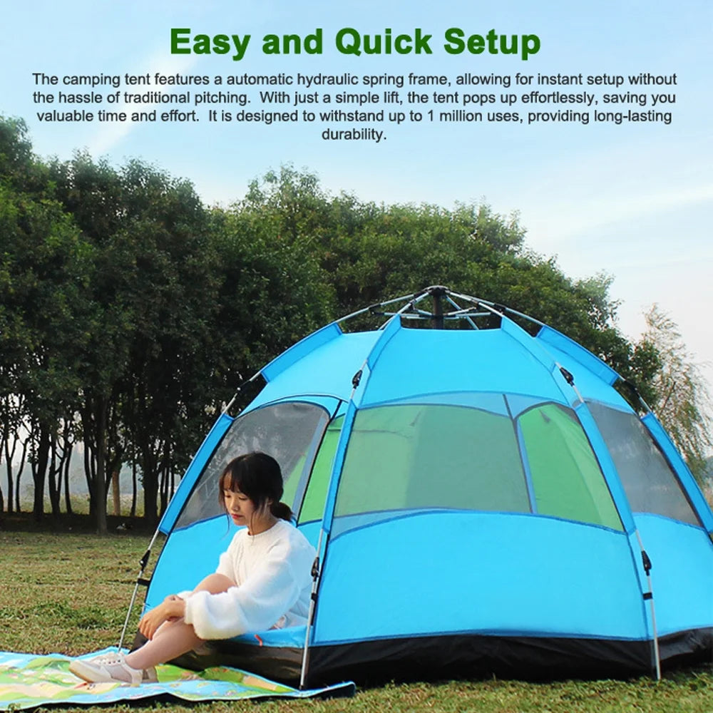 Camping Tent Quick Open Double Layer Rainproof V2077