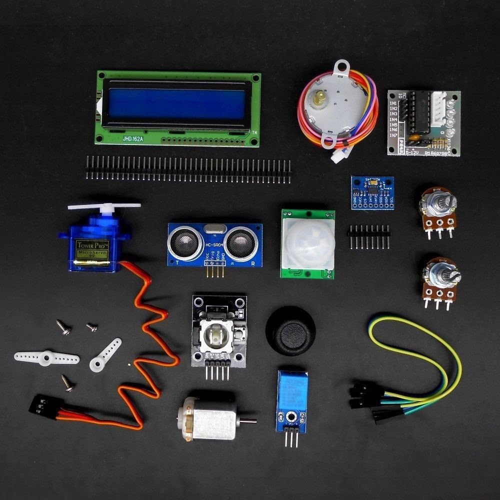 Mega2560 Electronic Projects Starter Kit with LCD1602, Servo, Stepper Motor, Sensors, Breadboard, Jumper Wire, Resistor, Capacitor, Transistor L80558