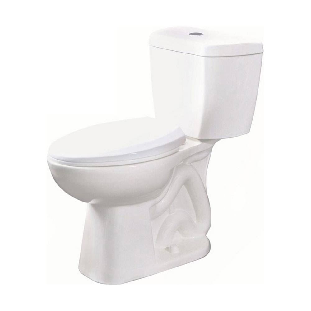 2-Piece 0.8 GPF Single Flush Elongated Toilet in White, Seat Included (3-Pack) J689