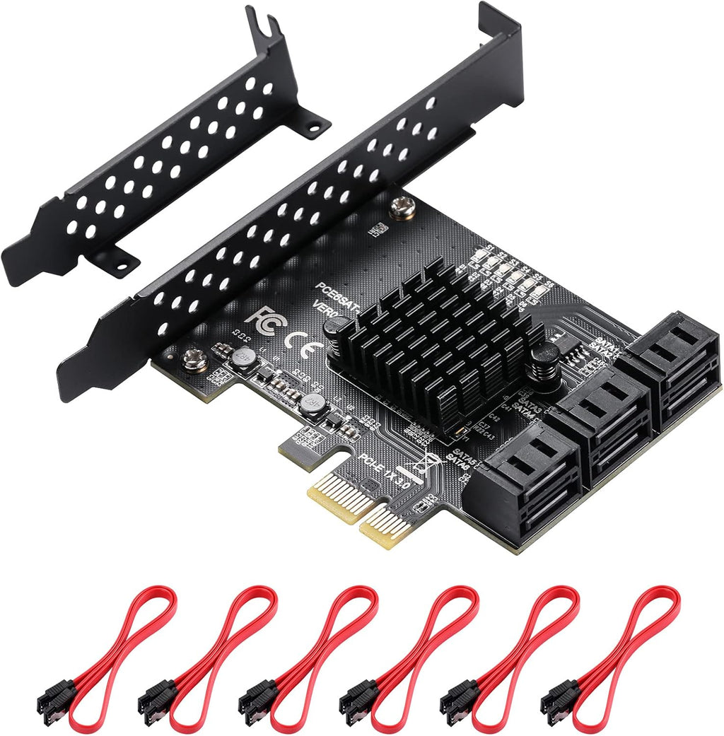 16 Port 4X SATA PCIe Expansion Card with 16 SATA Cables and Bracket B8704