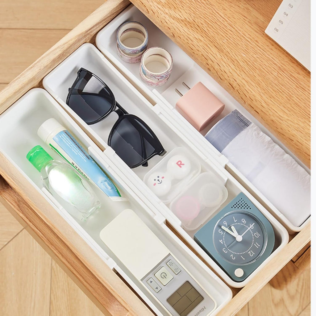 White 4pack Expandable Drawer Organizer Trays K3937