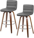 Black PU Leather Swivel Counter Height Stool with Back B3467