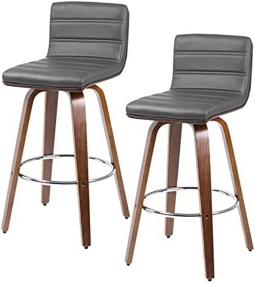 Black PU Leather Swivel Counter Height Stool with Back B3467