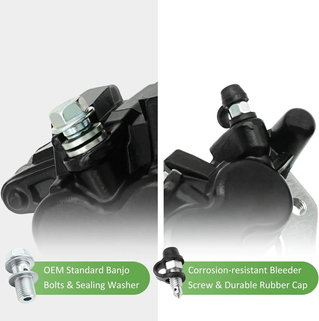 Front Left Right Brake Calipers & Pads Pack of 2 for Kawasaki KFX700 Brute Force 650 Prairie 650 700 KVF650 KVF700 F901