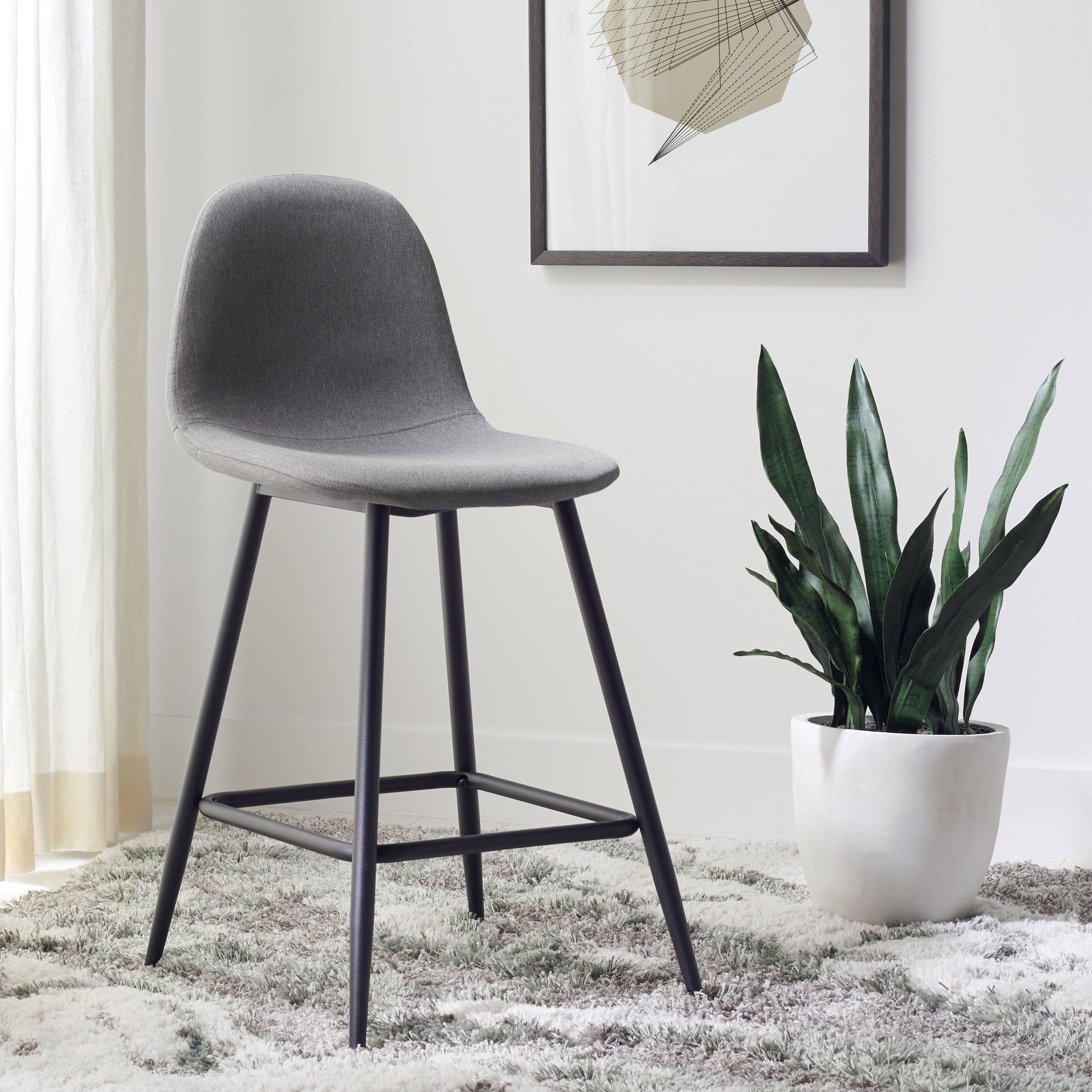 Dark Grey & Natural Counter Stool V854