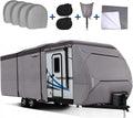Upgraded Waterproof 500D Top Travel Trailer Cover with 4 Tire Covers, Tongue Jack Cover U834