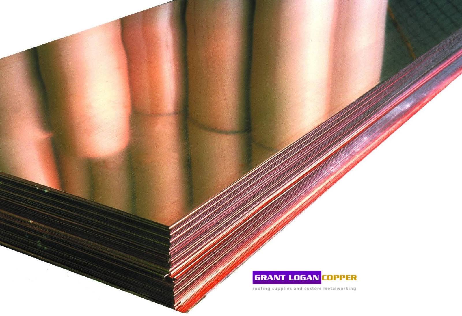 32oz Copper Sheet 0.043 inch 18 ga 24 inch x 120 inch Unpolished Mill Finish P156097