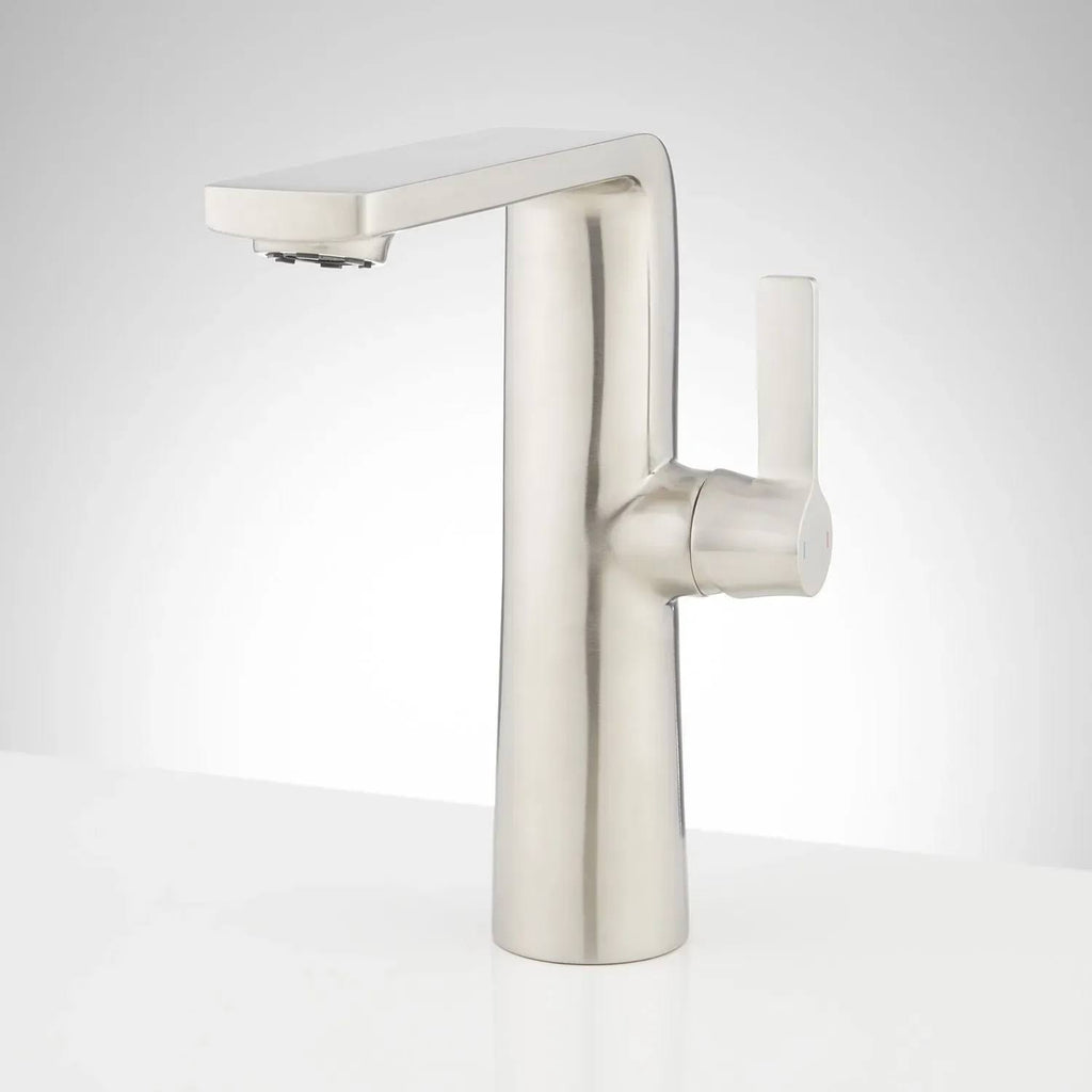 Chrome Single Hole Vessel Bathroom Faucet with Pop-Up Drain H982539