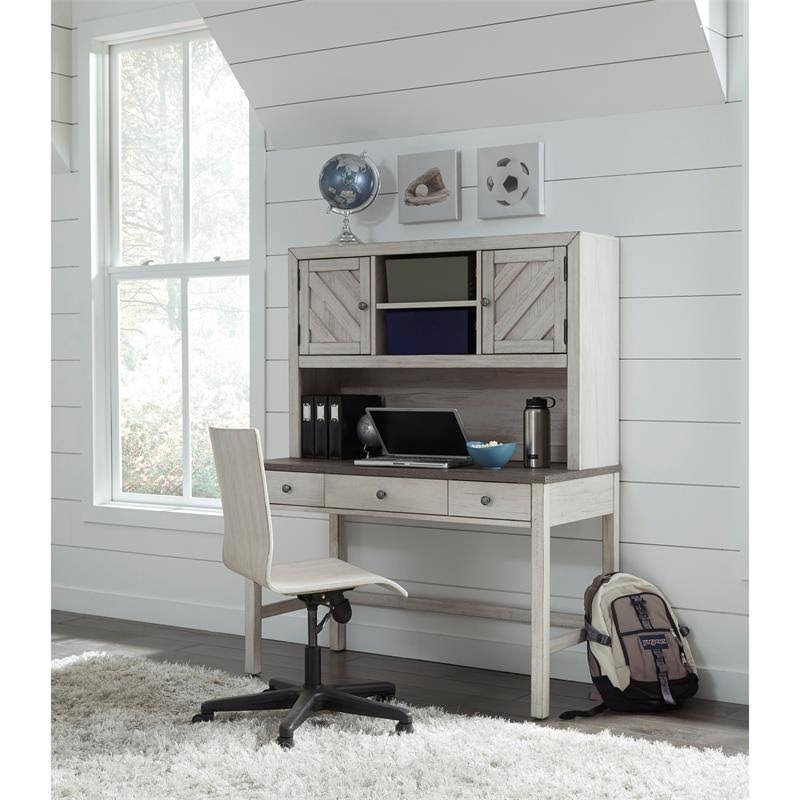Beige 2 Door Desk Hutch Q241411