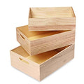 3 Pcs Paulownia Handle Wood Tray Set M9944