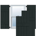 Dark Green Sapele Mahogany Board and Batten Shutters Pair D52551