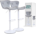 White Adjustable Swivel Bar Stool Set of 2 G52278