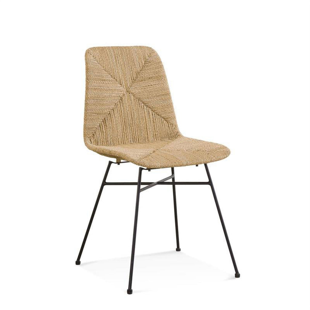 Tan Seagrass and Metal Chair S59443