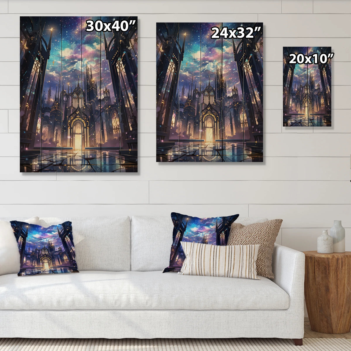 Natural Pine Wood Castles Print Q68023