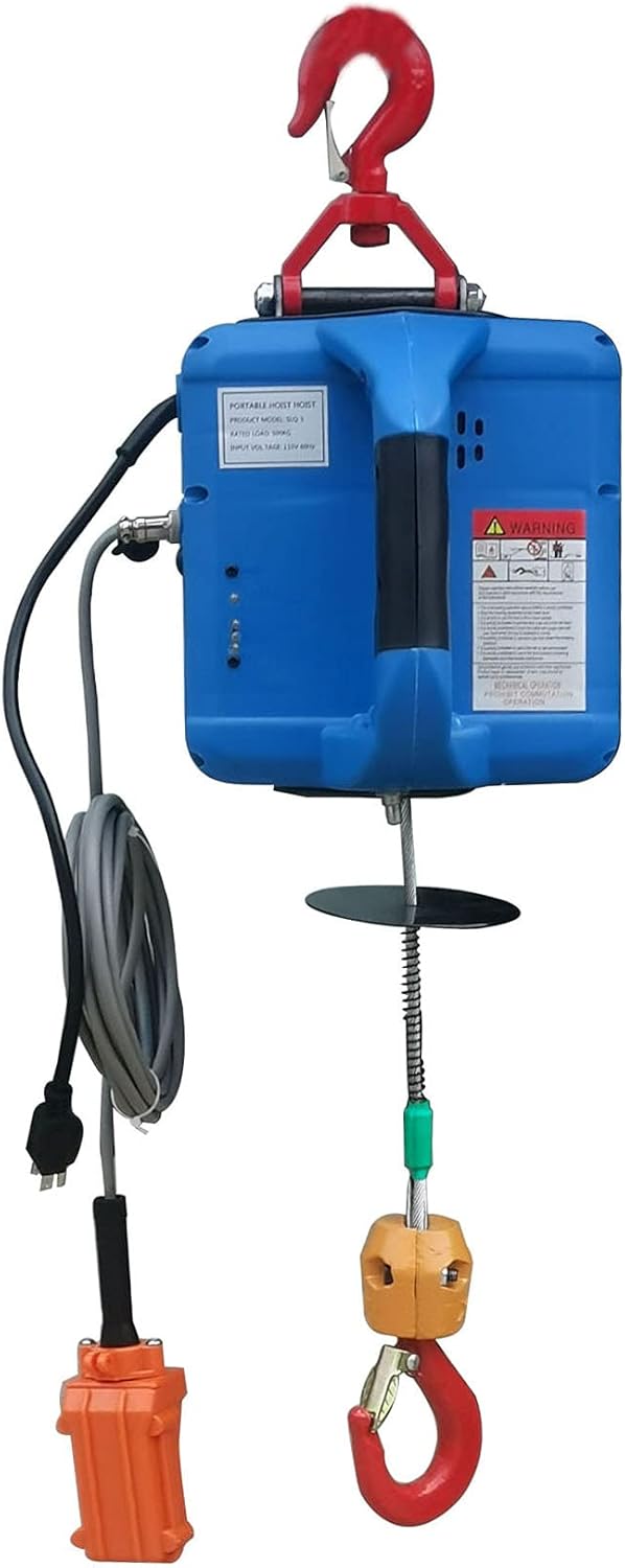 Electric Hoist Crane 992 Lb Capacity 25 Ft Wire Cable 110V Overhead Lift E35929