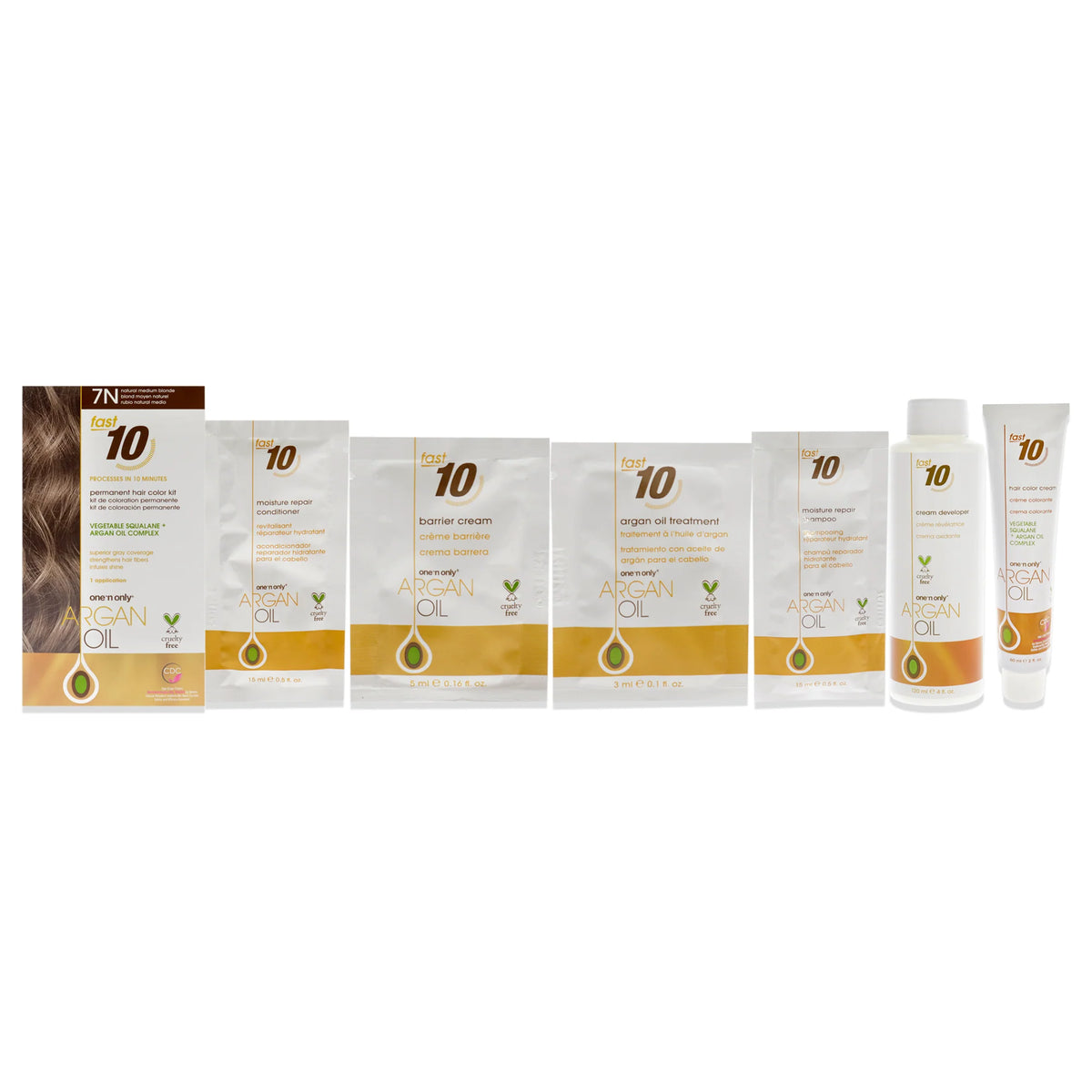 1 Pc Permanent Hair Color Kit - 7N Natural Medium Blonde G6482