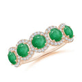 Green Emerald CZ Eternity Band Ring 925 Sterling Silver Rose Gold Plated Z3035