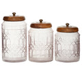 Set of 3 Clear Glass Canisters A10440