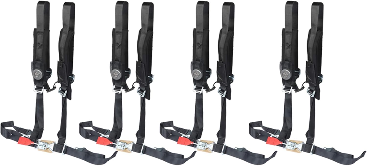 4 Pack Black 4 Point Harness 2 Straps Y639