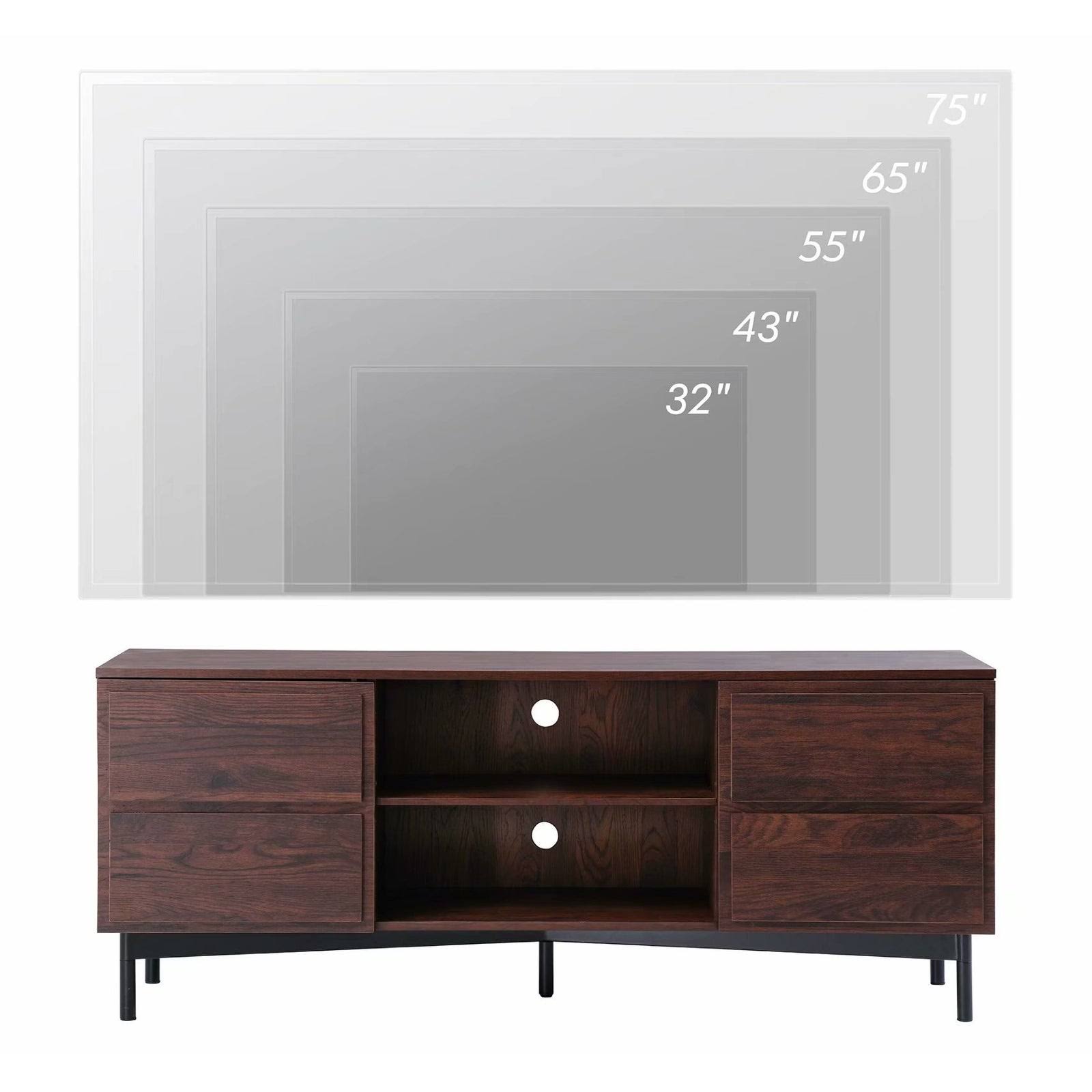 Walnut Media TV Stand E619