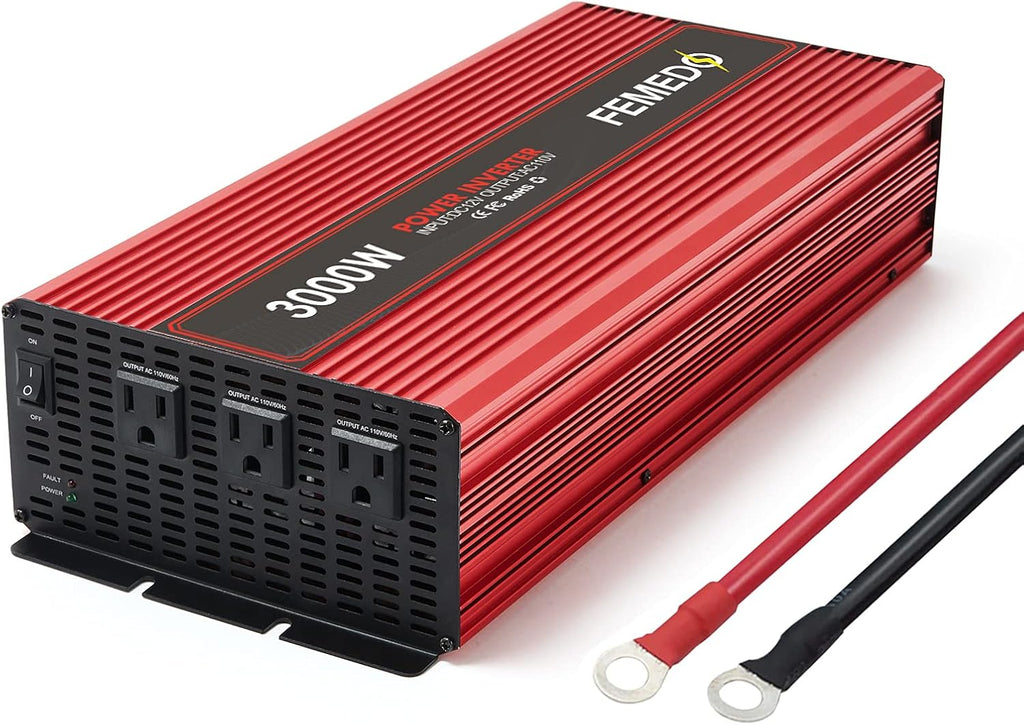 3000W Modified Sine Wave Inverter 3 AC Outlets DC 12V to AC 110V D26507