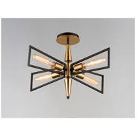4 Light Flush Mount Black/Satin Y1115