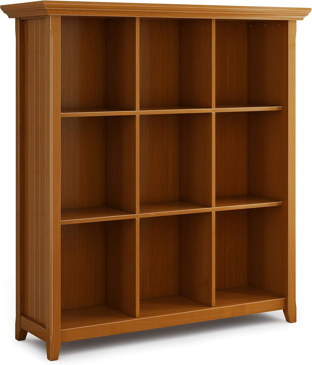 Black Solid Wood 9 Cube Bookcase with 9 Shelves V27528