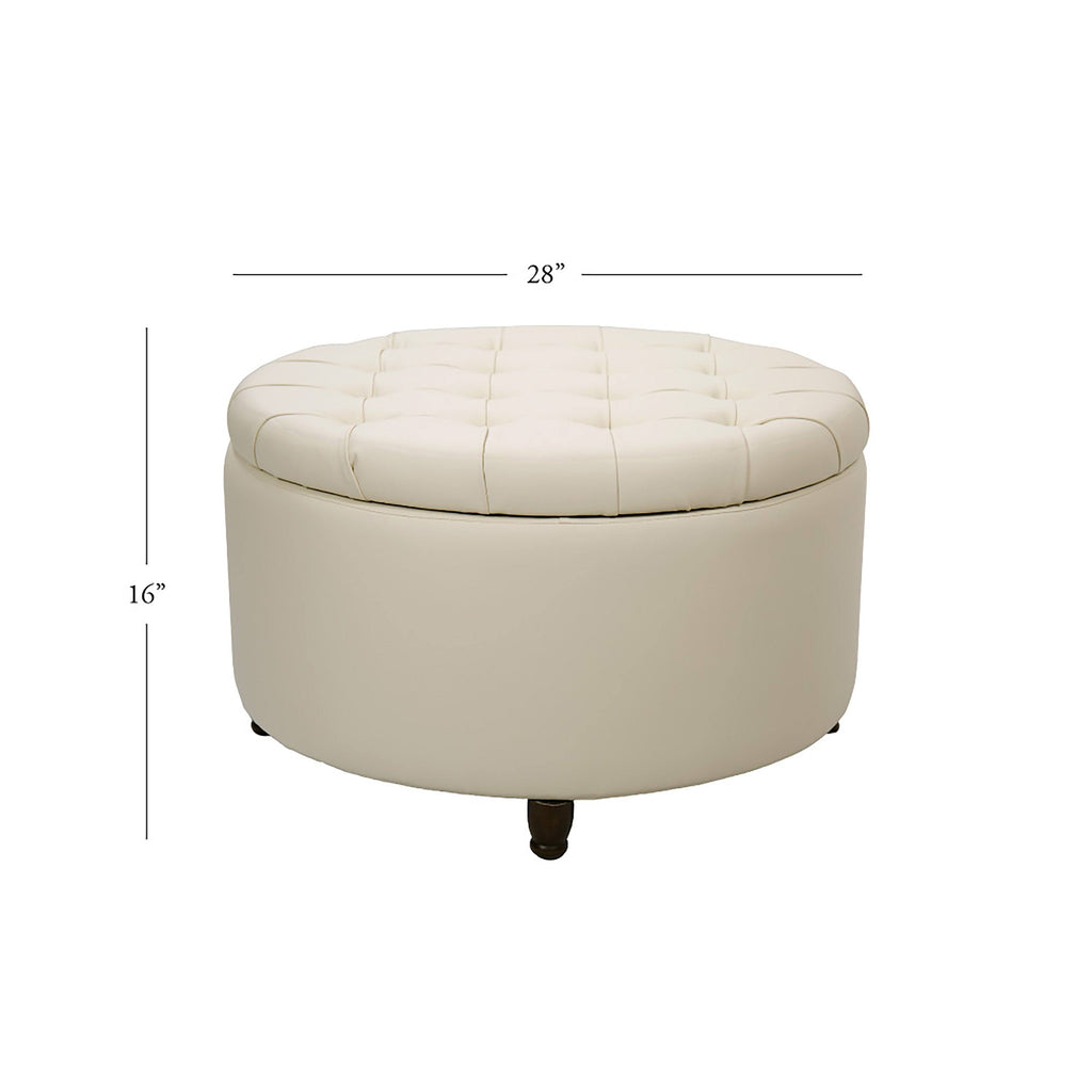 Black Pintucked Storage Ottoman K633320