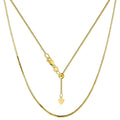14K Yellow Gold Adjustable Box Chain Necklaces 0.7MM - 1.1MM, Extends Up to 22" & 30" L2126
