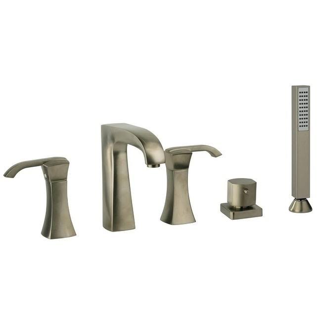 Chrome Roman Tub with Lever Handles and Hand Held Shower Y34569