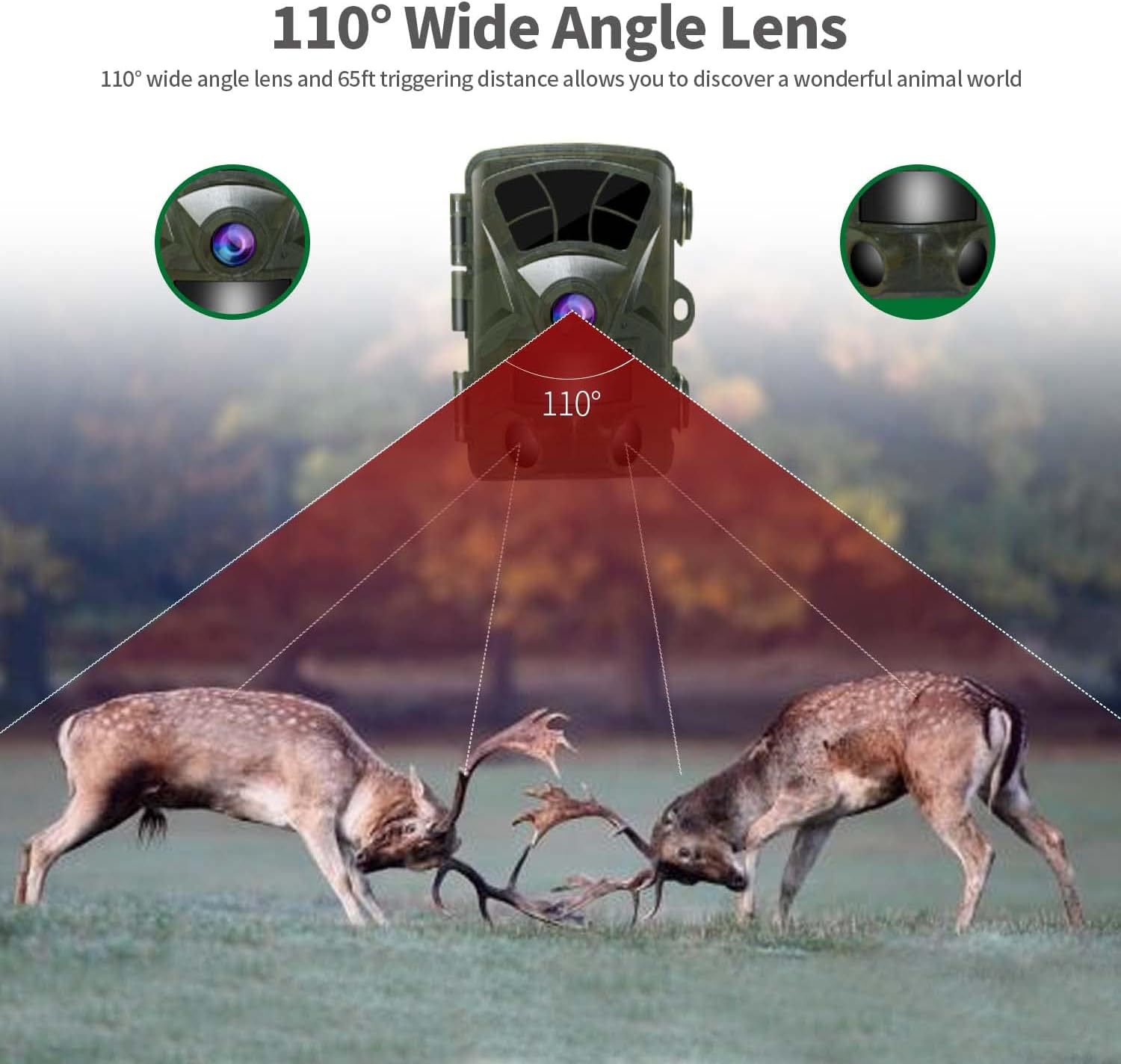 2.4" LCD 32MP 4K IP66 Waterproof Deer Camera, Pack of 2 O941