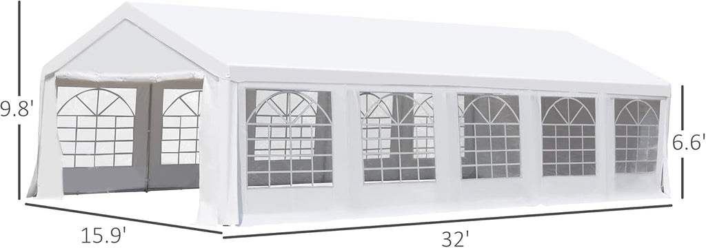 White Commercial Party Tent Gazebo with Removable Sidewalls A988