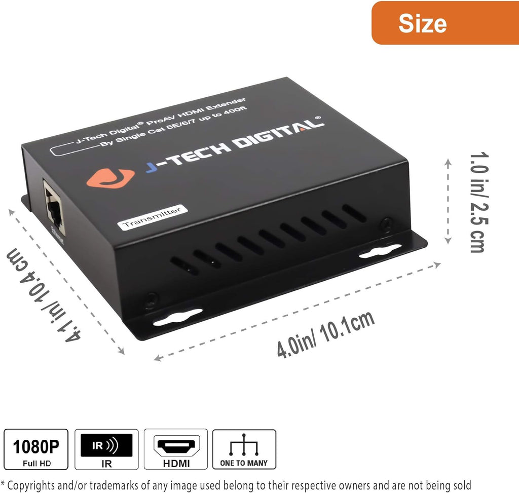 HDMI Extender Over Single Cat5e/6/7 Cable Full HD 1080p with TCP/IP, IR Up To 400ft P265736