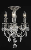 3 Light Pewter Flush Mount Cut Crystal N76791