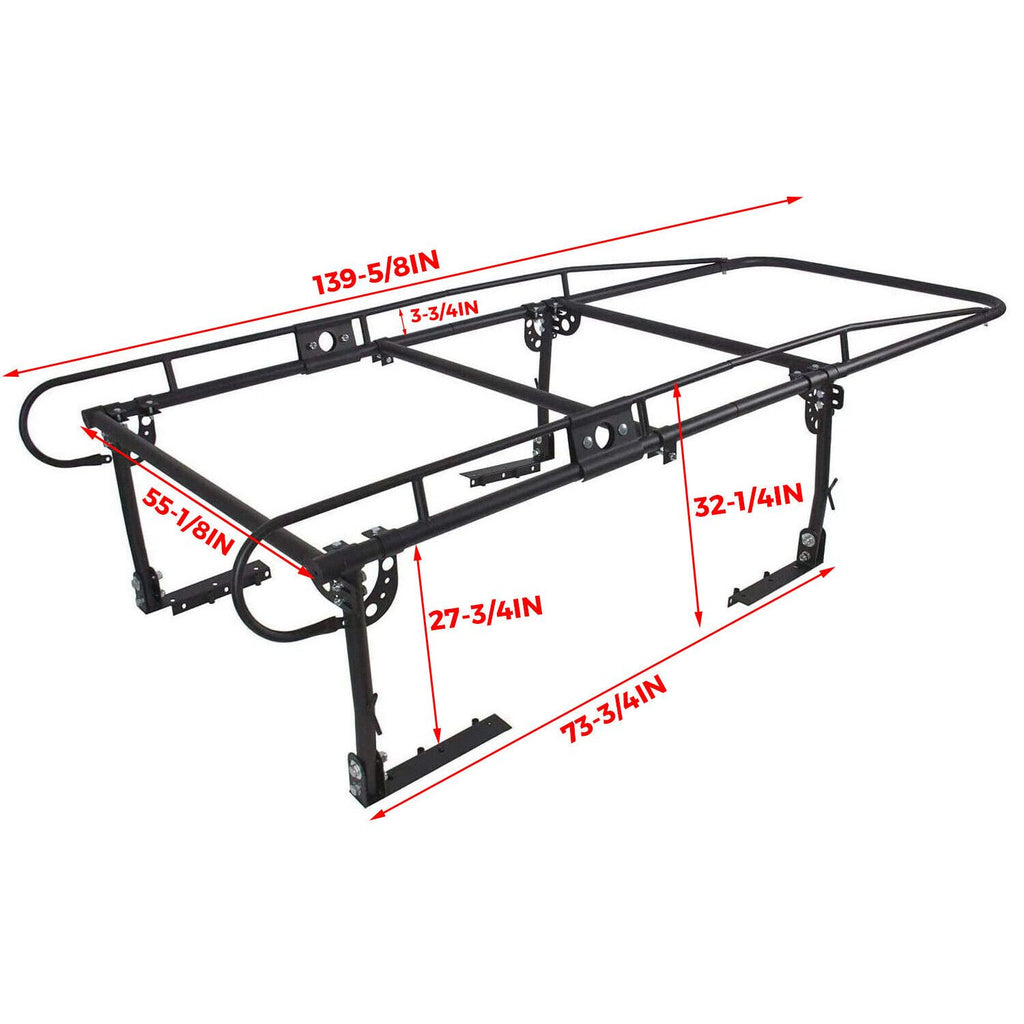 UNIVERSAL PICKUP TRUCK LADDER RACK OVER CAB CARGO STORAGE 1000LB V111129